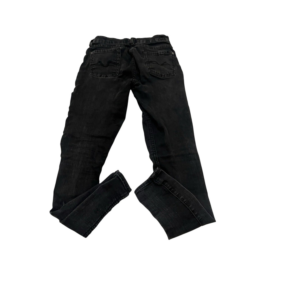 womens 7 for all mankind jeans The Skinny Black Cotton Blend 26